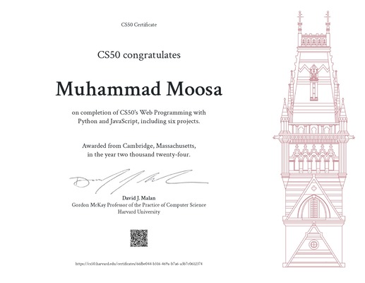 CS50W Certificate